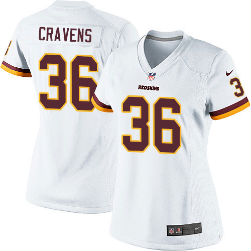 Women's Elite Su'a Cravens Nike Jersey White Road - #36 NFL Washington Redskins